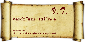 Vadászi Tünde névjegykártya