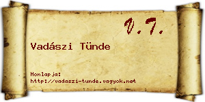Vadászi Tünde névjegykártya